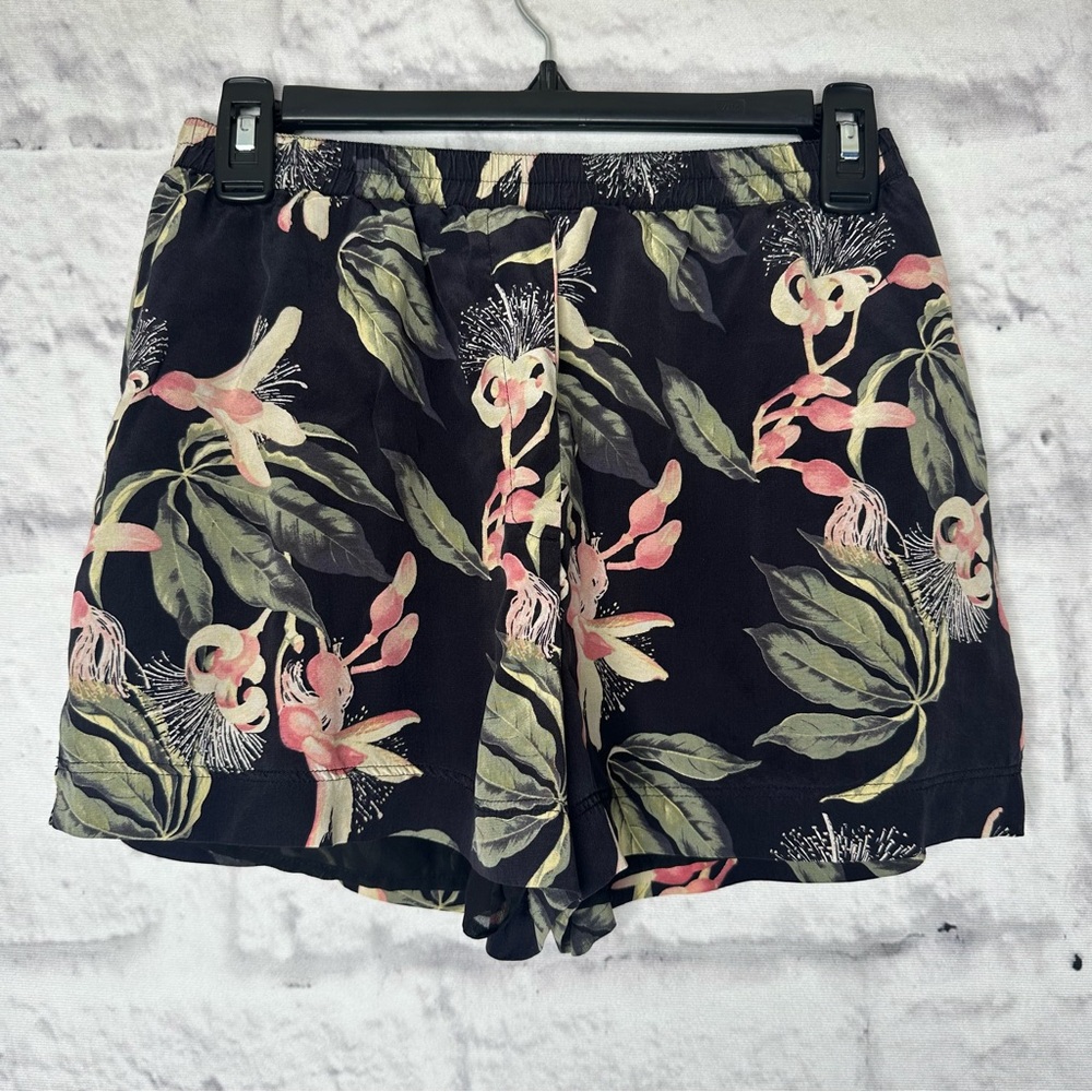 BABATON Silk High Rise Lined Floral Mini Shorts SIZE 4